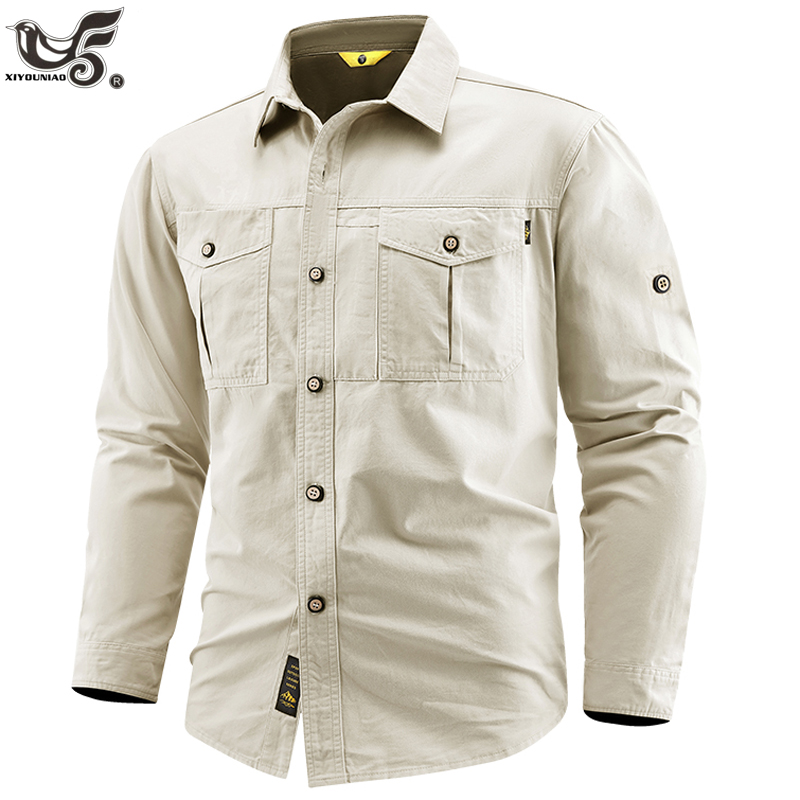 Tactical Military Shirt Cargo - İş Askeri Gömlek Erkekler Taktikleri Uzun