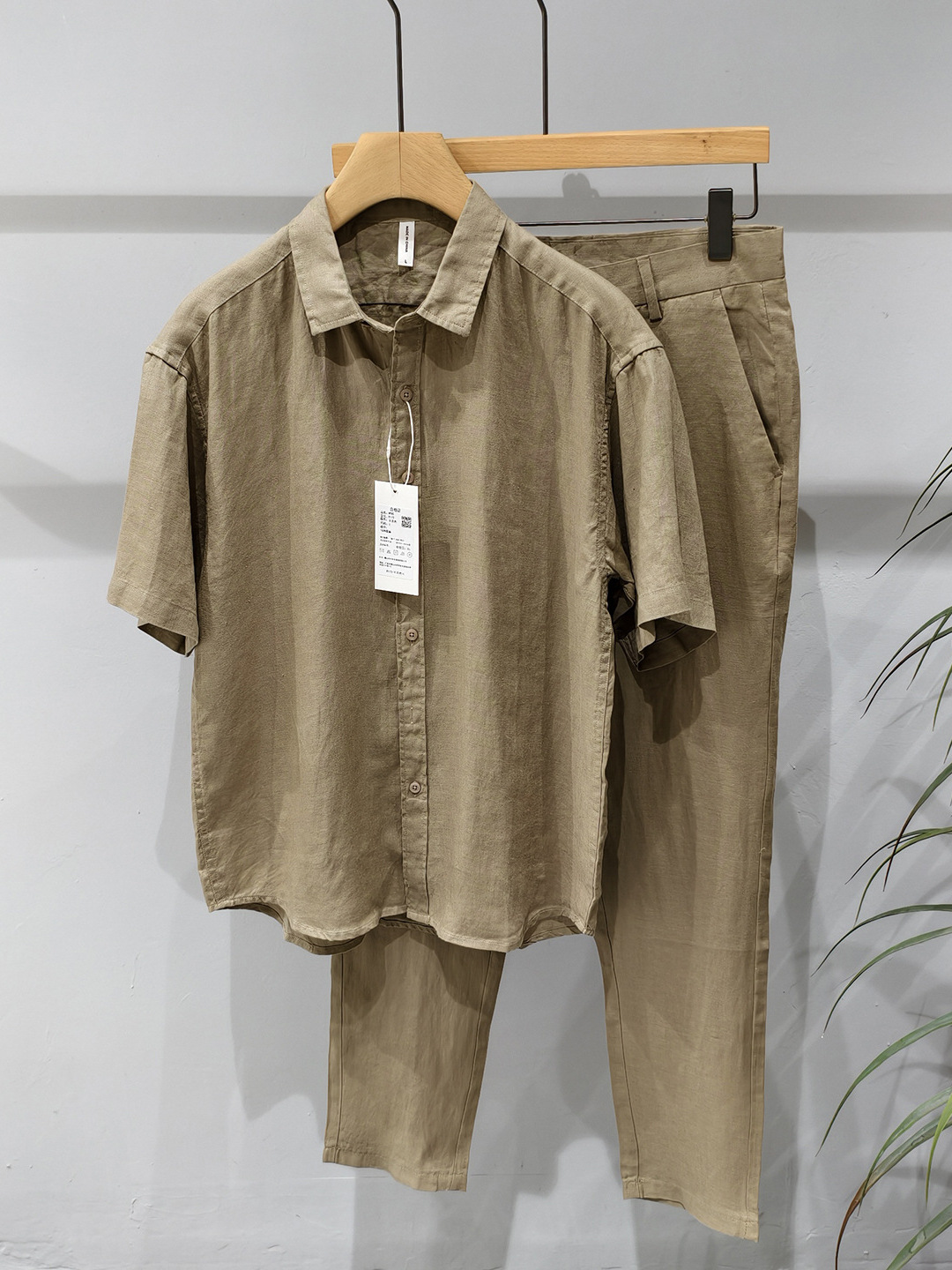 Mens Linen Shirt Long Sleeve - Saf Keten Kısa Kollu Günlük Takım