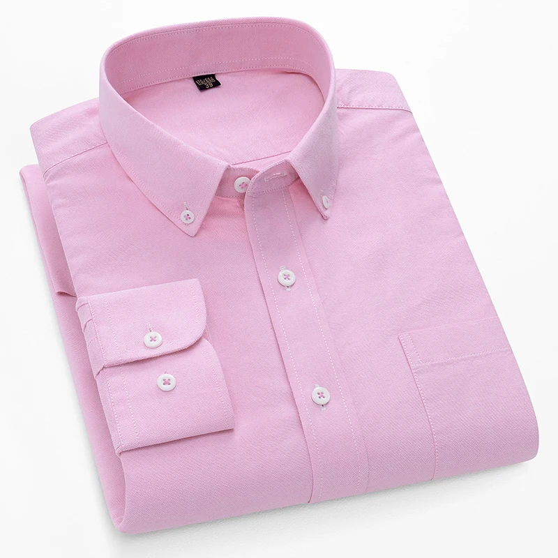 Oxford Cotton Casual Shirt Business - Erkekler için %100 pamuk oxford uzun