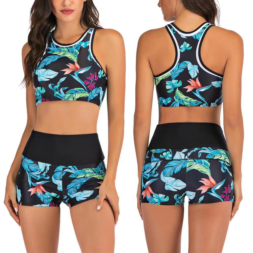 Shorts - Y2K Bikini Kadın Tankini Şortlu Crop
