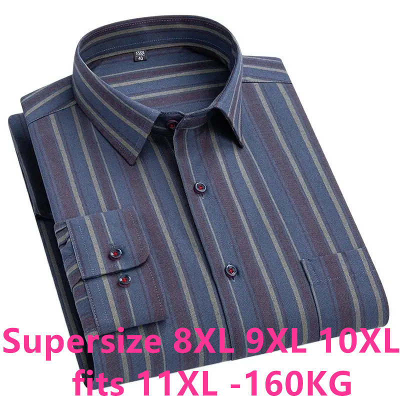 Oxford Cotton Casual Shirt Business - Büyük Boy 11XL 10XL 9XL 8XL