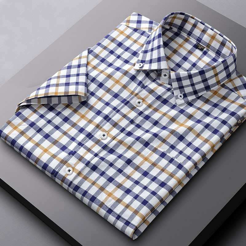 Oxford Cotton Casual Shirt Business - Yaz yeni 100% pamuk Oxford kısa