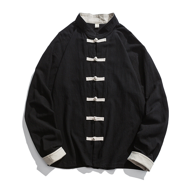 Mens Linen Shirt Long Sleeve - 2026 Yeni Kimono Ceket Erkekler Geleneksel