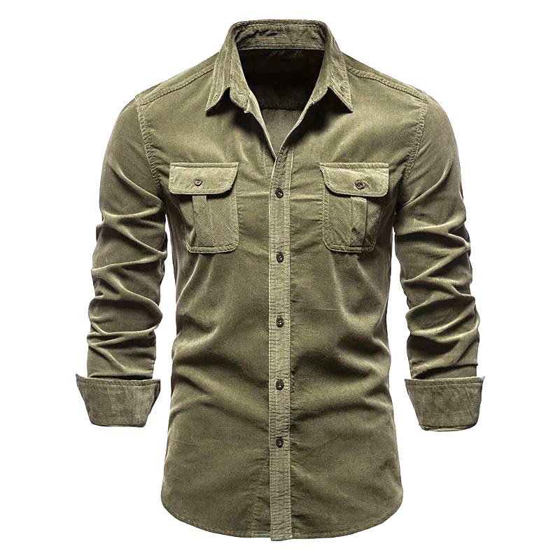 Corduroy Button Up Shirt Men - Erkek Yeni Kadife Gömlek Pamuklu İş
