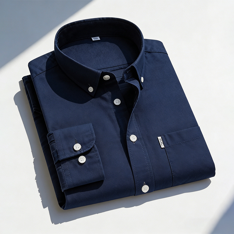 Oxford Cotton Casual Shirt Business - Erkek Saf Pamuklu Oxford Düz Renk
