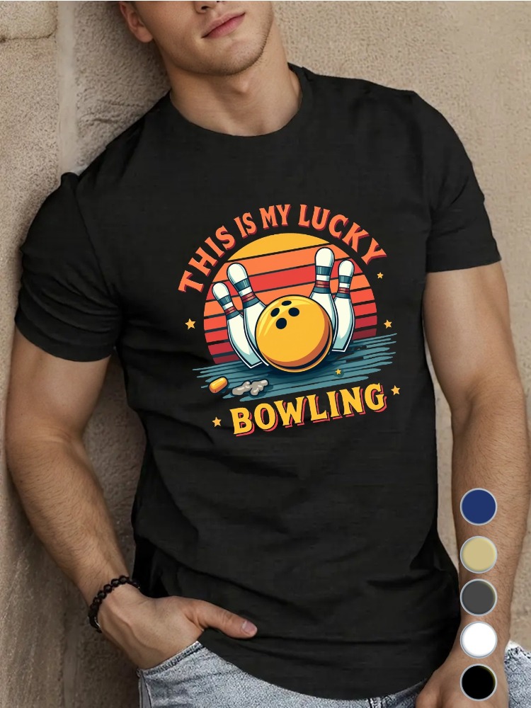 Short Sleeve Bowling Shirt Retro - Kraliyet Mavisi Erkek Bisiklet Yaka Pamuklu