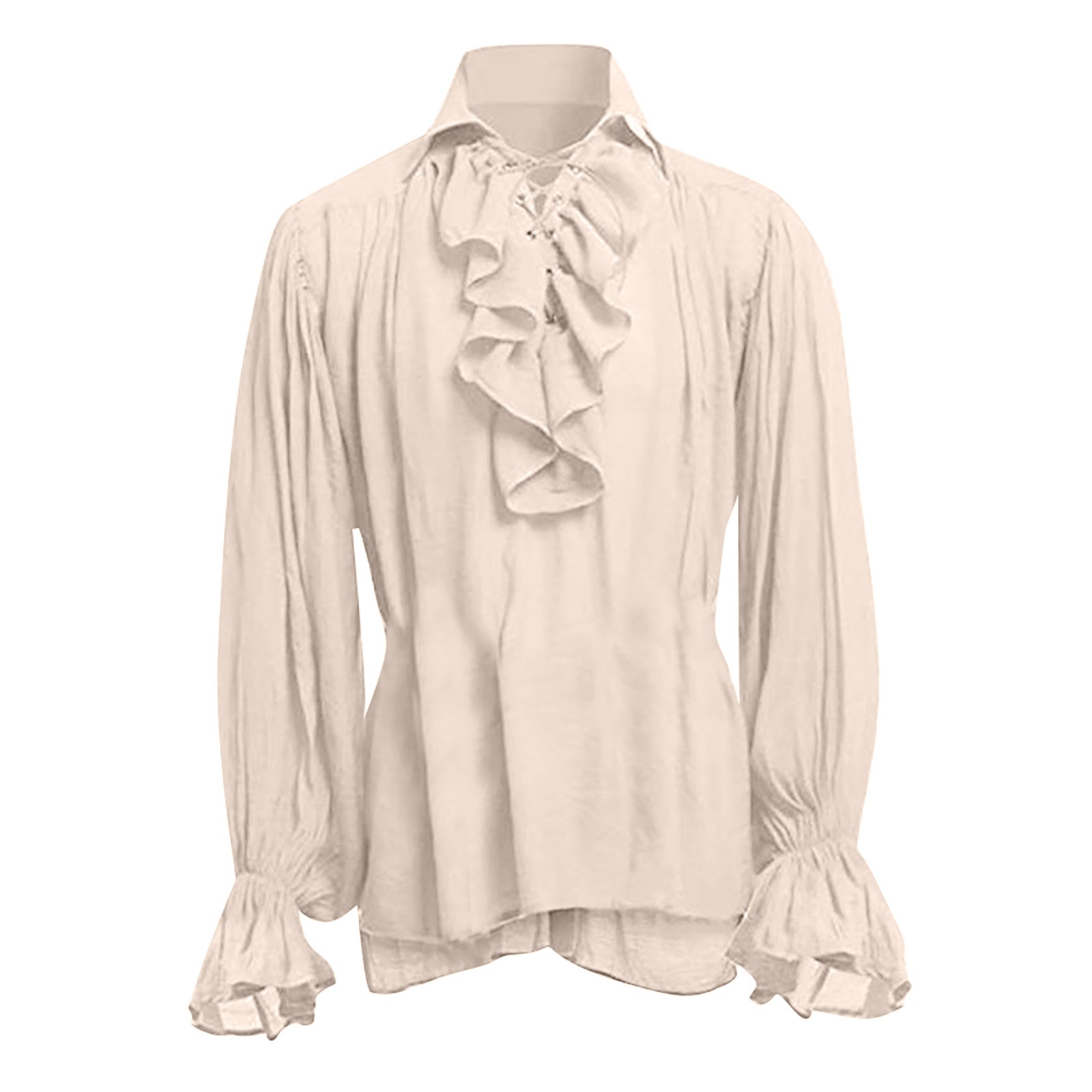 Medieval Gothic Lace Up Pirate Shirt - Erkek Cadılar Bayramı Dantel Up Korsan