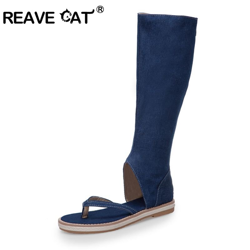 Jeans - REAVE KEDI ayakkabı klip burunlu sandalet
