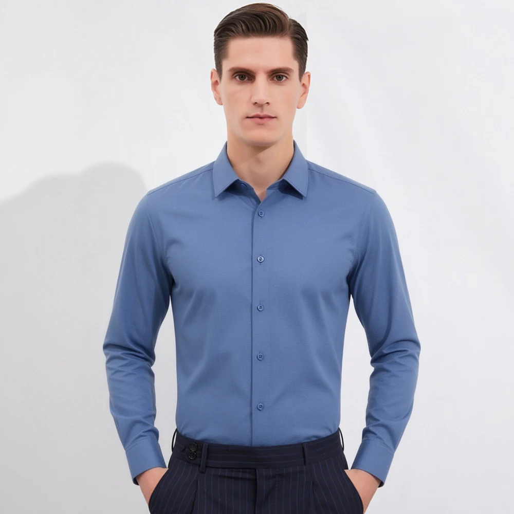 Breathable Bamboo Fiber Shirt Non Iron - Erkek Saten Benzeri Uzun Kollu İş