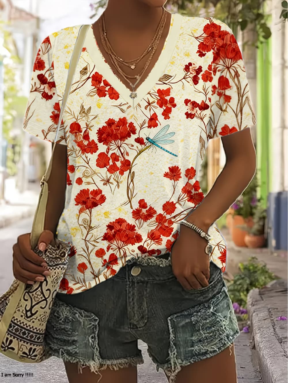 Vintage Hawaiian Floral Shirt - Yaz kadın T Shirt Çiçek Grafik