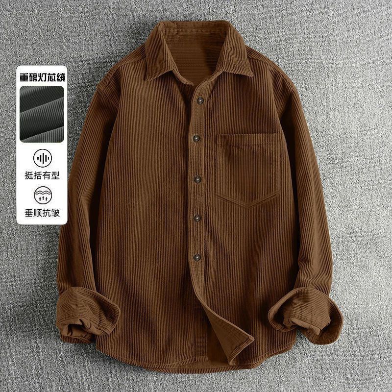 Sonbahar Erkek Kordonlu Uzun K - Corduroy Button Up Shirt Men incelemesi ve fiyatı