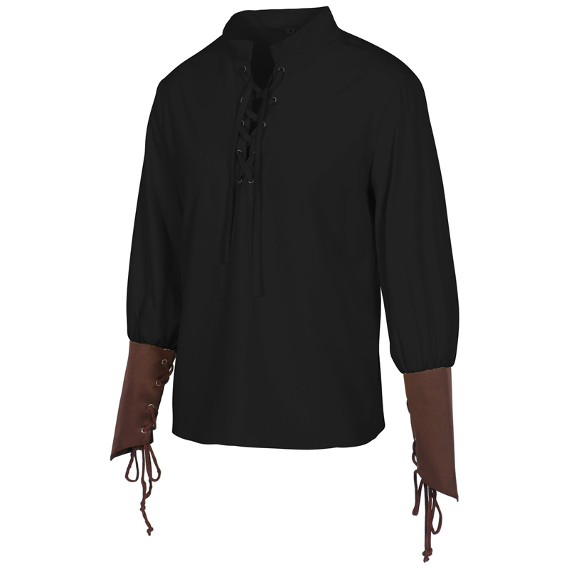 Erkek Ortaçağ Korsan Gömlek Rö - Medieval Gothic Lace Up Pirate Shirt incelemesi ve fiyatı