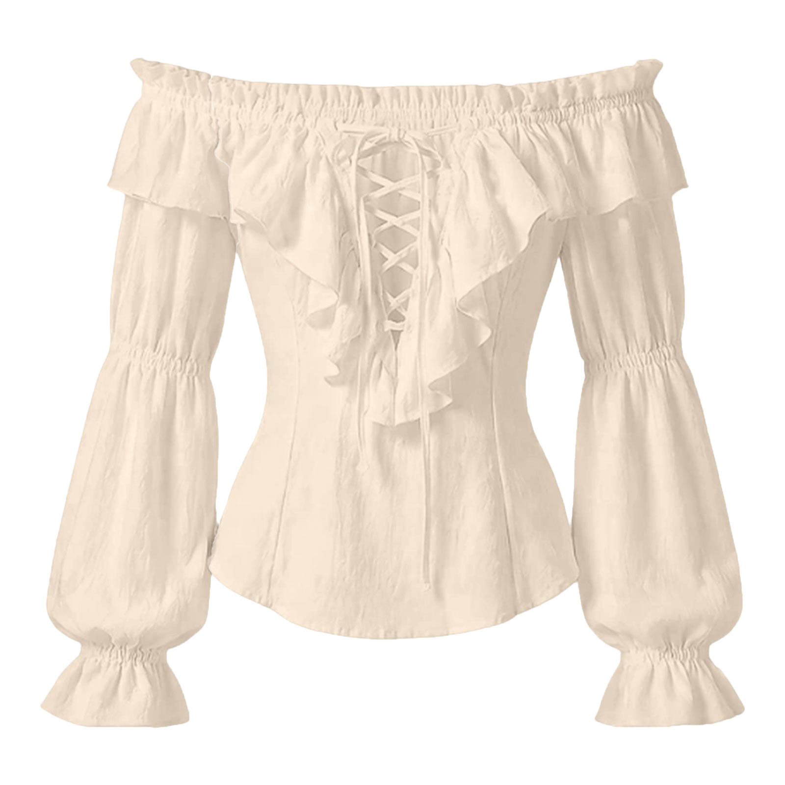 Kadın Korsan Gömleği Rönesans  - Medieval Gothic Lace Up Pirate Shirt incelemesi ve fiyatı