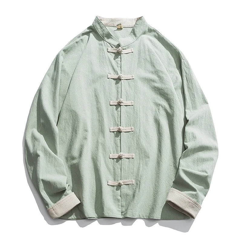 2020 yeni Kimono ceket erkekle - Mens Linen Shirt Long Sleeve incelemesi ve fiyatı