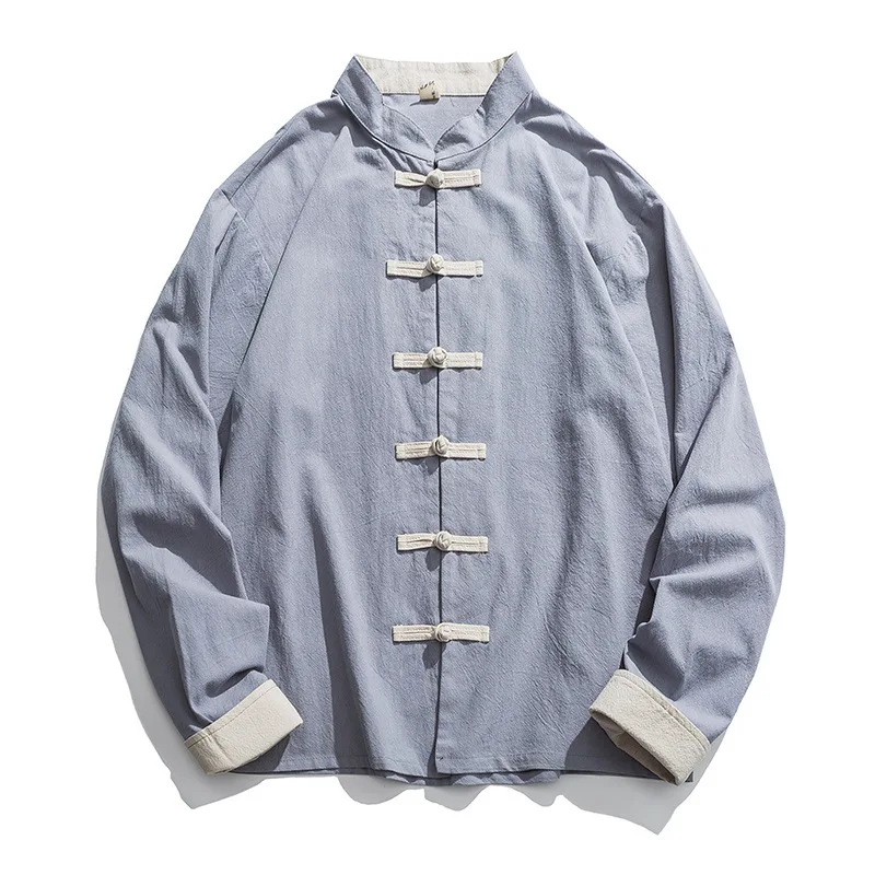 2020 yeni Kimono ceket erkekle - Mens Linen Shirt Long Sleeve incelemesi ve fiyatı