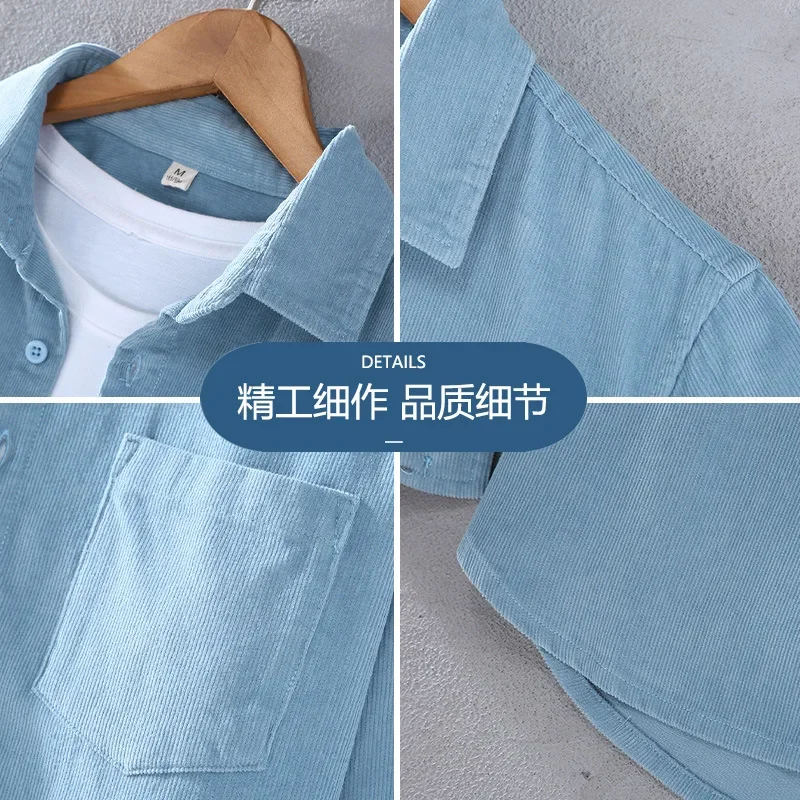 İlkbahar Sonbahar Erkek Uzun K - Corduroy Button Up Shirt Men incelemesi ve fiyatı