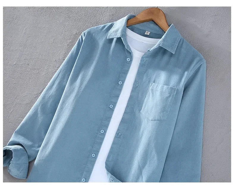İlkbahar Sonbahar Erkek Uzun K - Corduroy Button Up Shirt Men incelemesi ve fiyatı