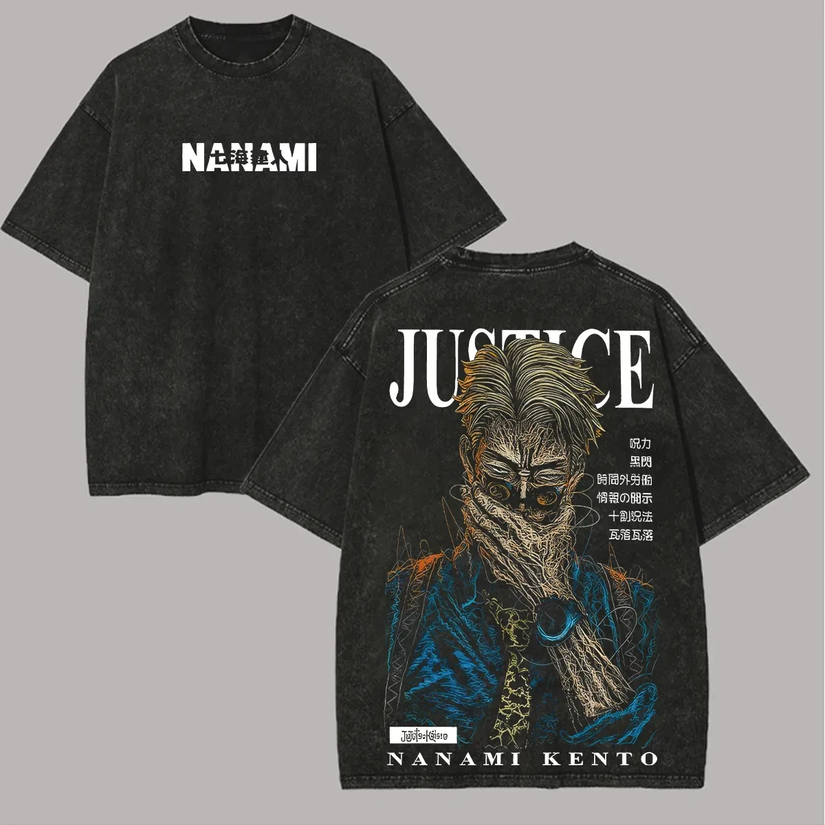Nanami Kento T Shirt Jujutsu K - Acid Wash Vintage Graphic T Shirt incelemesi ve fiyatı