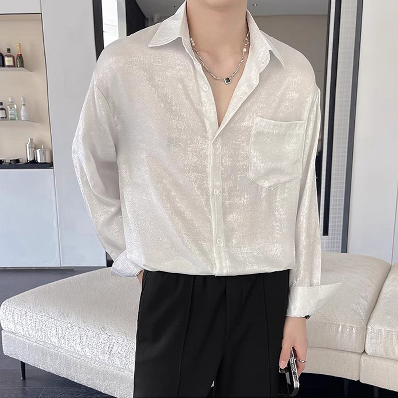 Erkekler için seksi Ipek Saten - Mens Satin Silk Dress Shirt incelemesi ve fiyatı