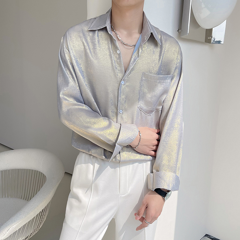 Erkekler için seksi Ipek Saten - Mens Satin Silk Dress Shirt incelemesi ve fiyatı