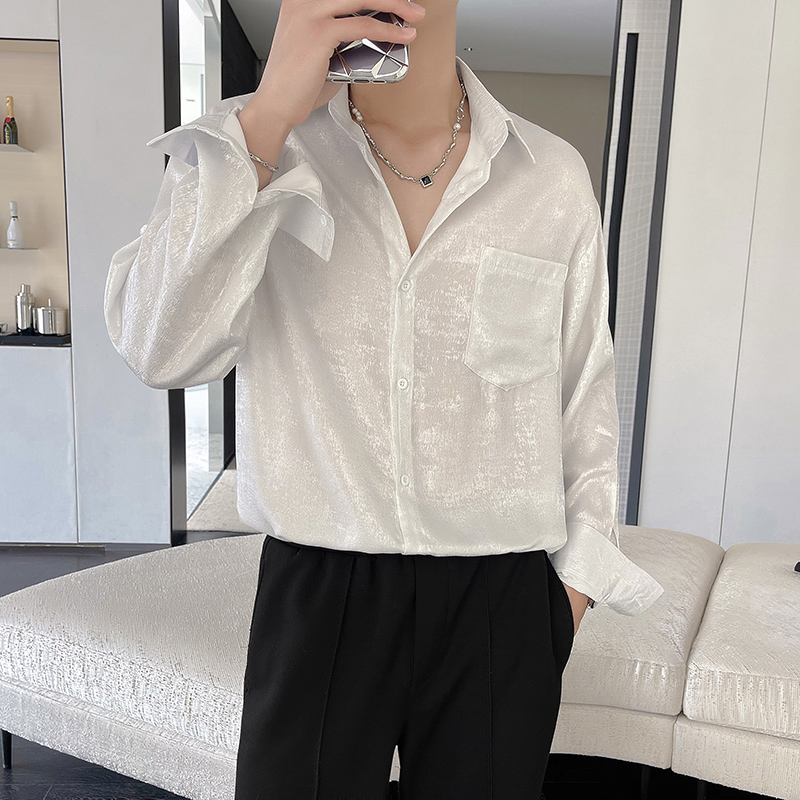 Erkekler için seksi Ipek Saten - Mens Satin Silk Dress Shirt incelemesi ve fiyatı