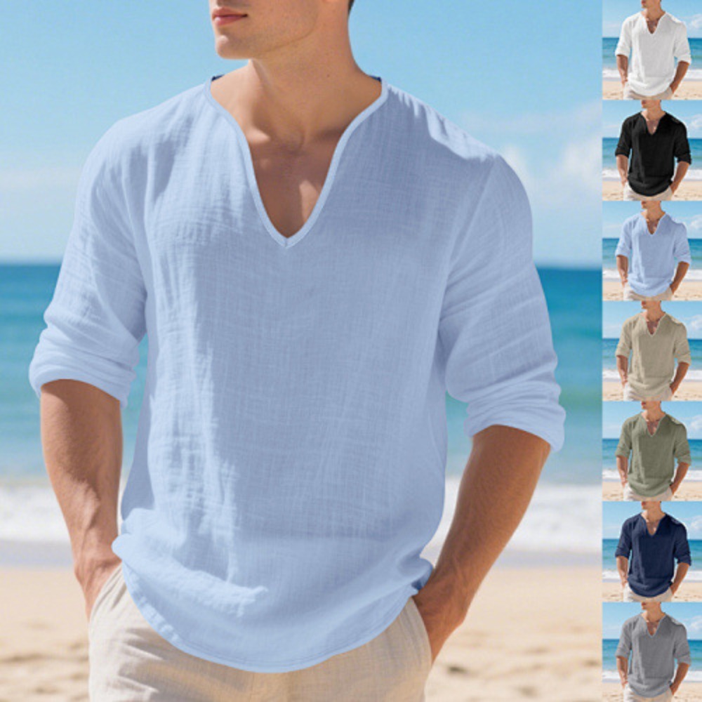 Yeni Amerikan Erkek Bol Kesim  - Mens Linen Shirt Long Sleeve incelemesi ve fiyatı