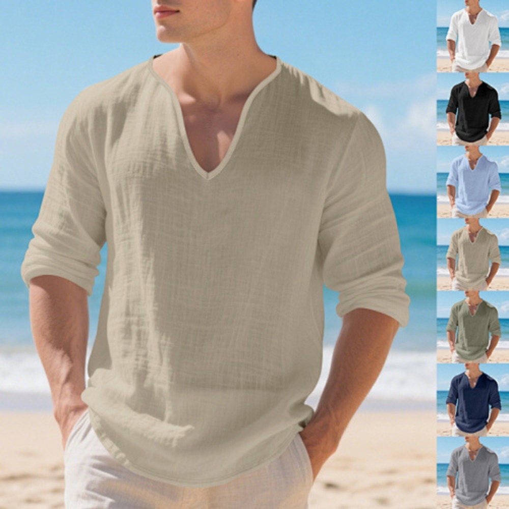 Yeni Amerikan Erkek Bol Kesim  - Mens Linen Shirt Long Sleeve incelemesi ve fiyatı