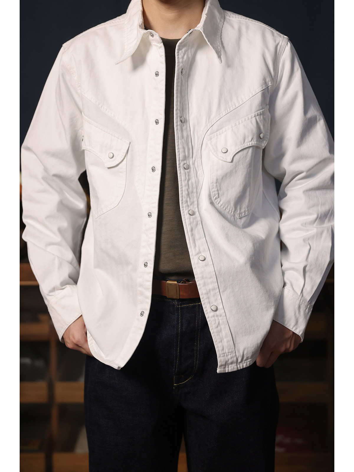 Kovboy Batı Tarzı Çıtçıtlı Göm - Mens Western Denim Pearl Snap Shirt incelemesi ve fiyatı