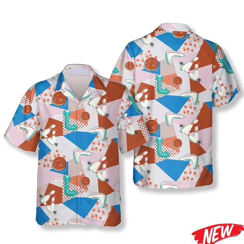 Klasik Bowling Desenli Hawaii  - Short Sleeve Bowling Shirt Retro incelemesi ve fiyatı