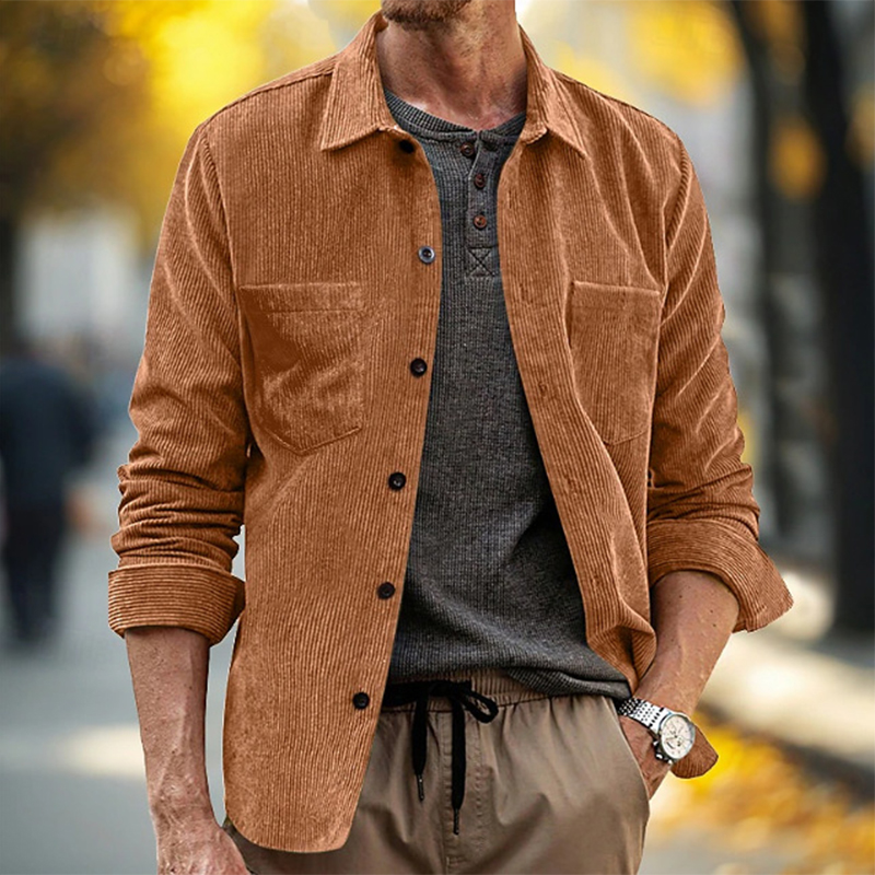 Bahar sonbahar günlük eğlence  - Corduroy Button Up Shirt Men incelemesi ve fiyatı