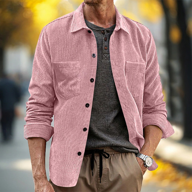 Bahar sonbahar günlük eğlence  - Corduroy Button Up Shirt Men incelemesi ve fiyatı