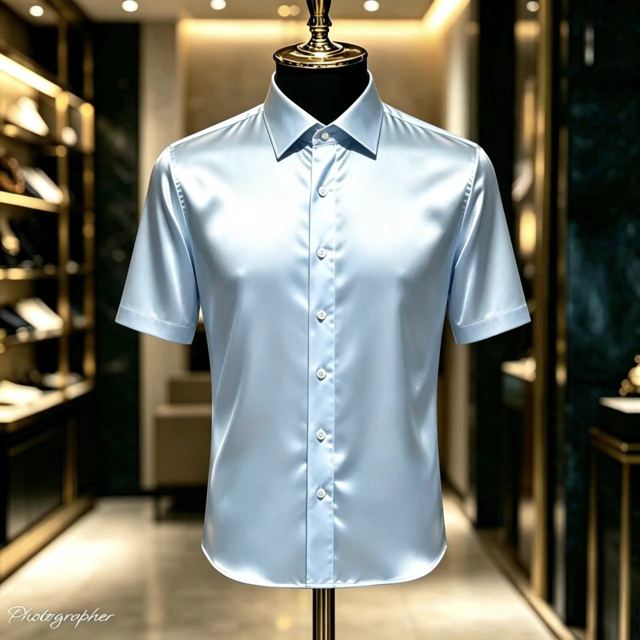 Erkek Düz Renk Saten Kısa Koll - Mens Satin Silk Dress Shirt incelemesi ve fiyatı