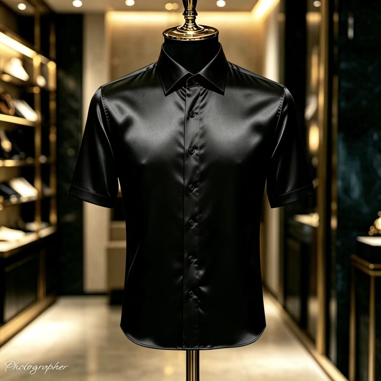 Erkek Düz Renk Saten Kısa Koll - Mens Satin Silk Dress Shirt incelemesi ve fiyatı