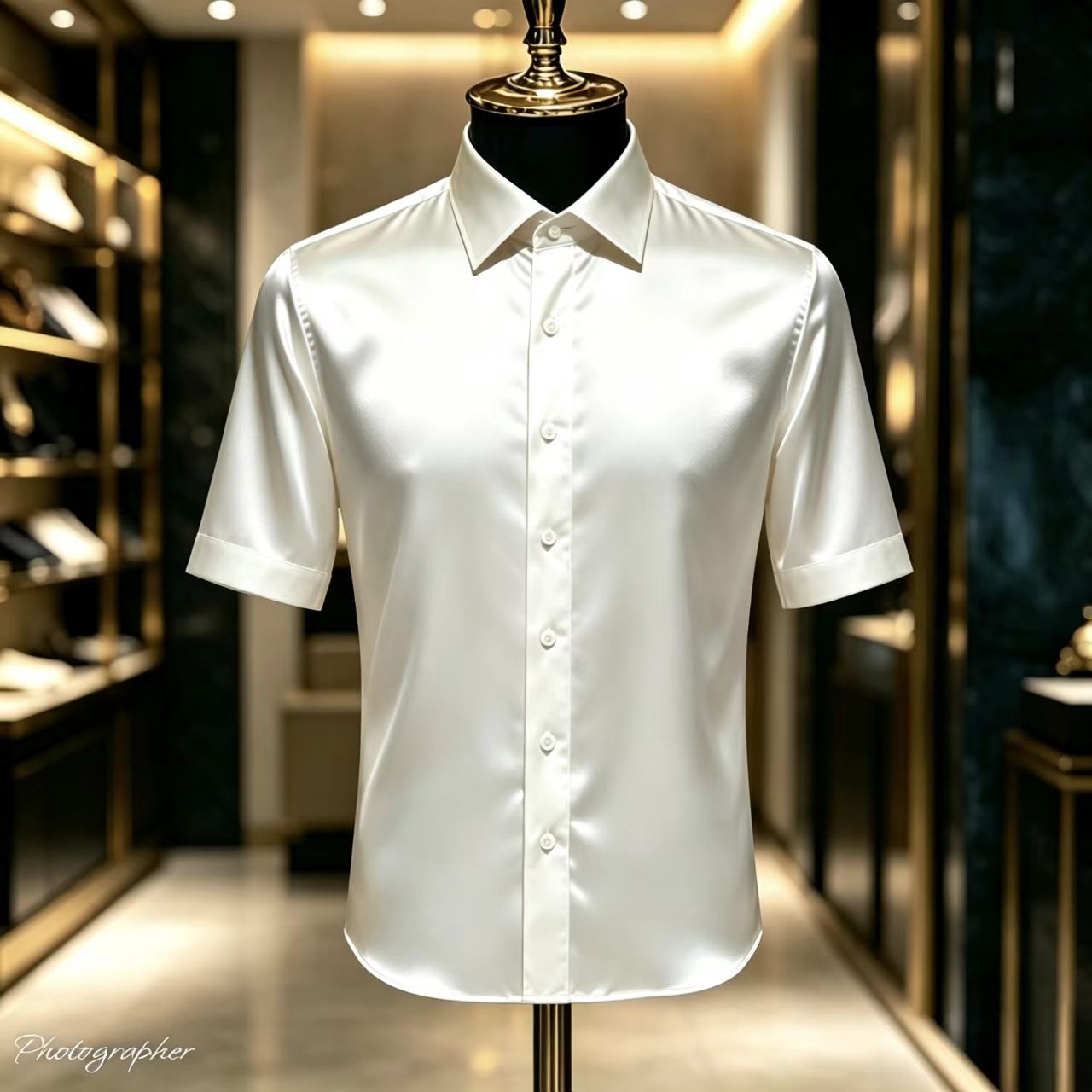 Erkek Düz Renk Saten Kısa Koll - Mens Satin Silk Dress Shirt incelemesi ve fiyatı