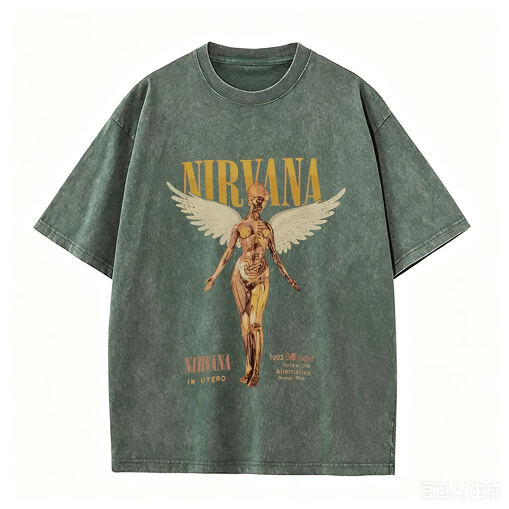 Retro Asit Yıkama Büyük Beden  - Acid Wash Vintage Graphic T Shirt incelemesi ve fiyatı