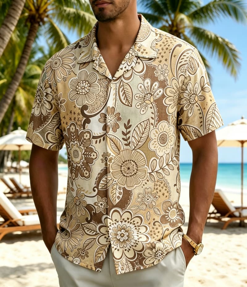 Erkek Vintage Boho Tropikal Çi - Vintage Hawaiian Floral Shirt incelemesi ve fiyatı
