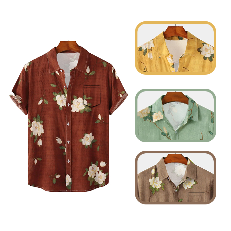 Erkekler hawaii tarzı kısa kol - Vintage Hawaiian Floral Shirt incelemesi ve fiyatı