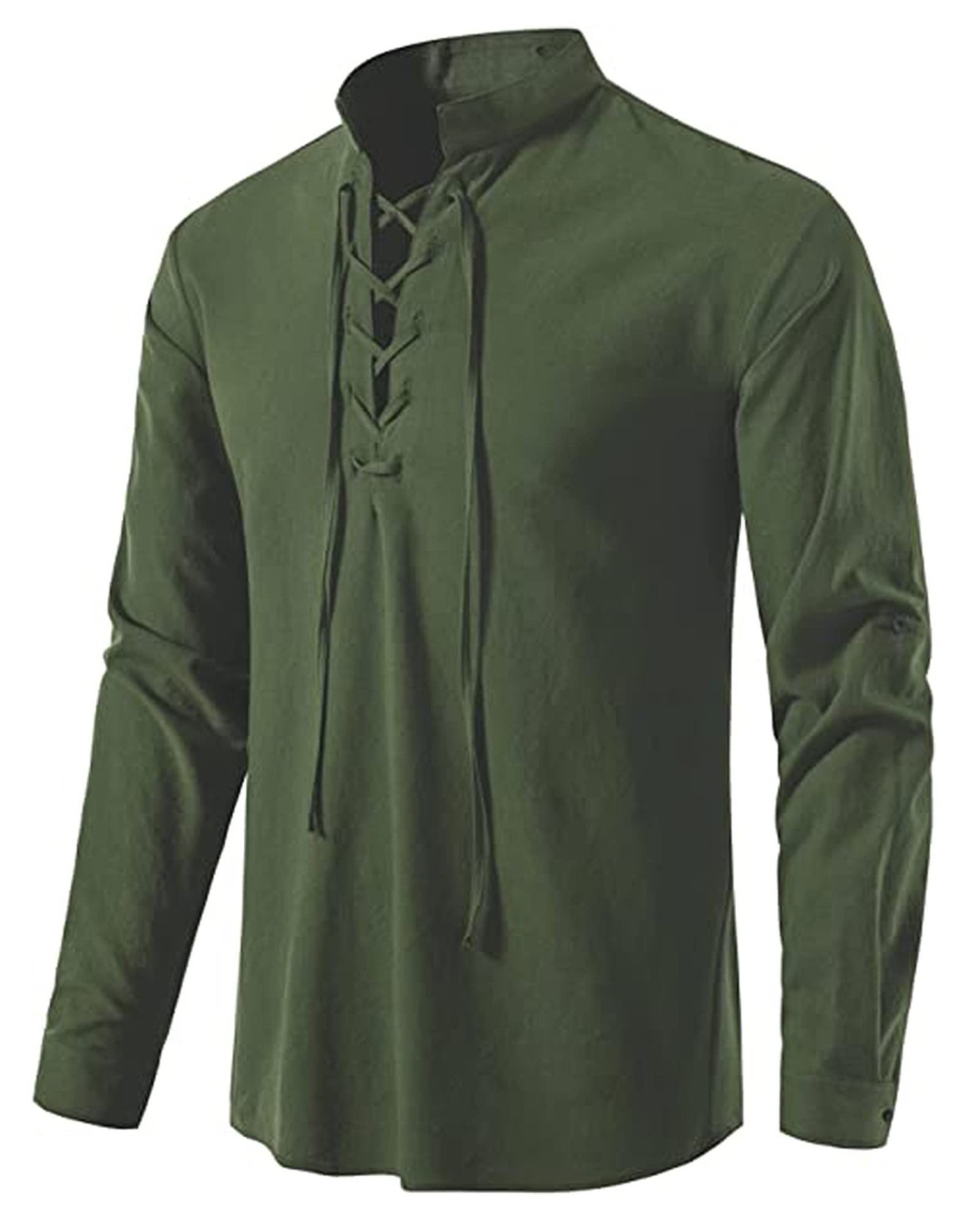Erkek Ortaçağ Bağcıklı Pamuklu - Mens Linen Shirt Long Sleeve incelemesi ve fiyatı