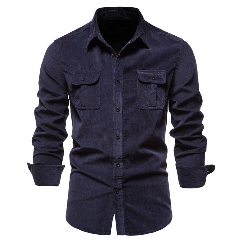 Vintage Düz Renk Kordonlu Göml - Corduroy Button Up Shirt Men incelemesi ve fiyatı