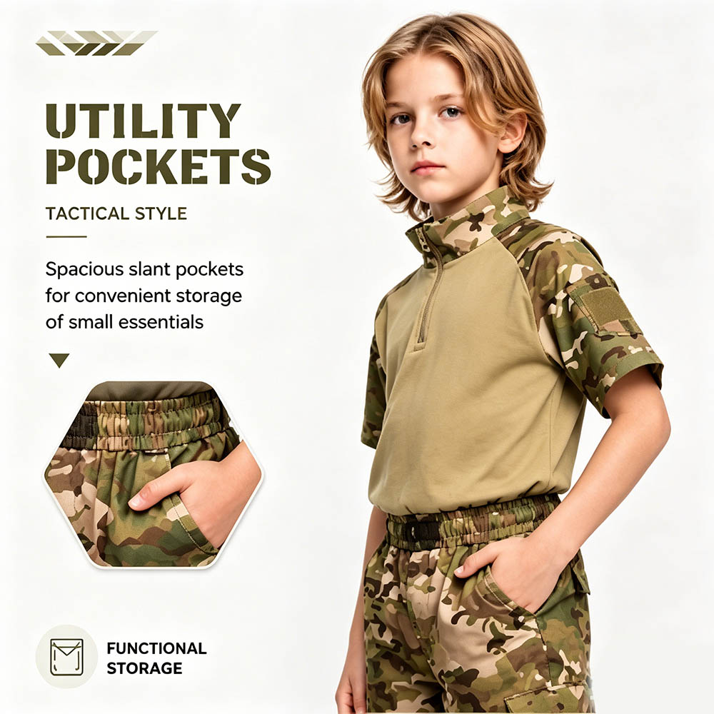 Çocuklar Kamuflaj Taktik Kurba - Tactical Military Shirt Cargo incelemesi ve fiyatı