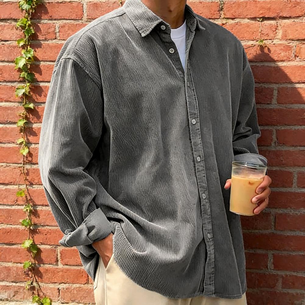 Yeni erkek kadife gömlek rahat - Corduroy Button Up Shirt Men incelemesi ve fiyatı