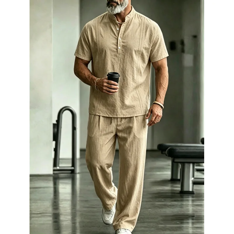 Erkek Keten Günlük 2 Parça Tak - Mens Linen Shirt Long Sleeve incelemesi ve fiyatı