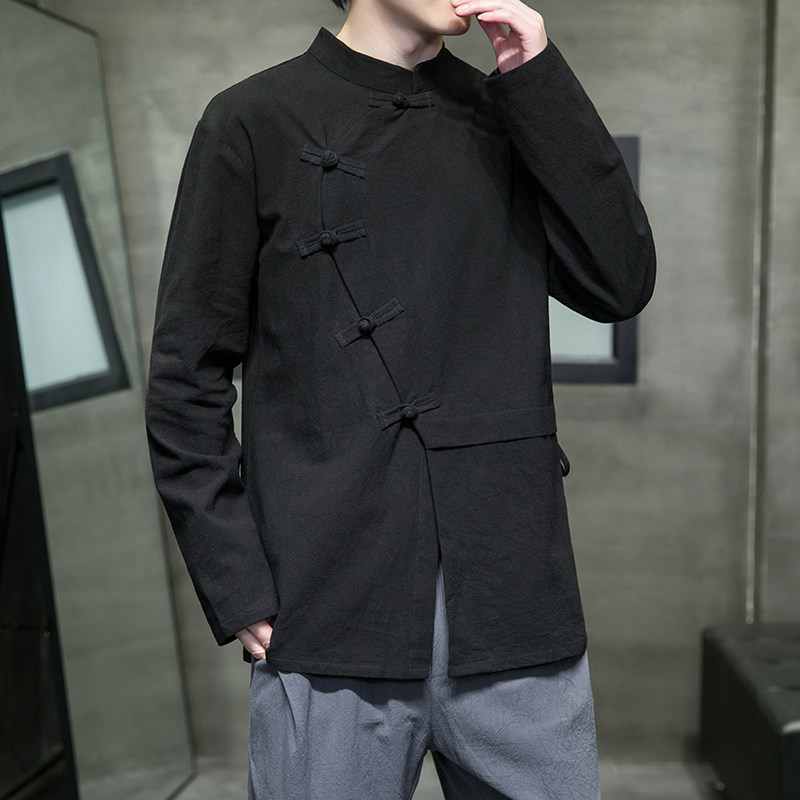 M-XXXXXL Erkek Pamuklu Keten U - Mens Linen Shirt Long Sleeve incelemesi ve fiyatı