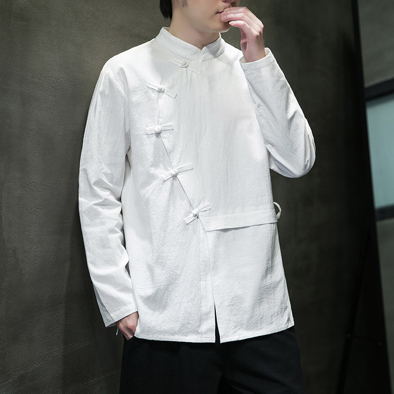 M-XXXXXL Erkek Pamuklu Keten U - Mens Linen Shirt Long Sleeve incelemesi ve fiyatı