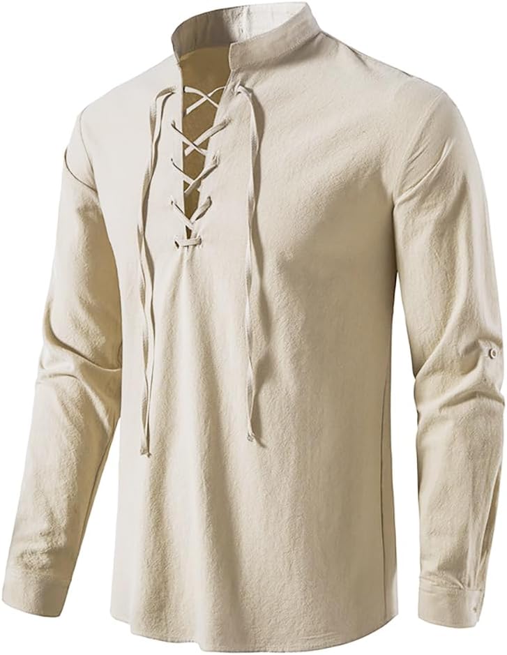 2 parçalı Set erkek Ortaçağ Ko - Medieval Gothic Lace Up Pirate Shirt incelemesi ve fiyatı
