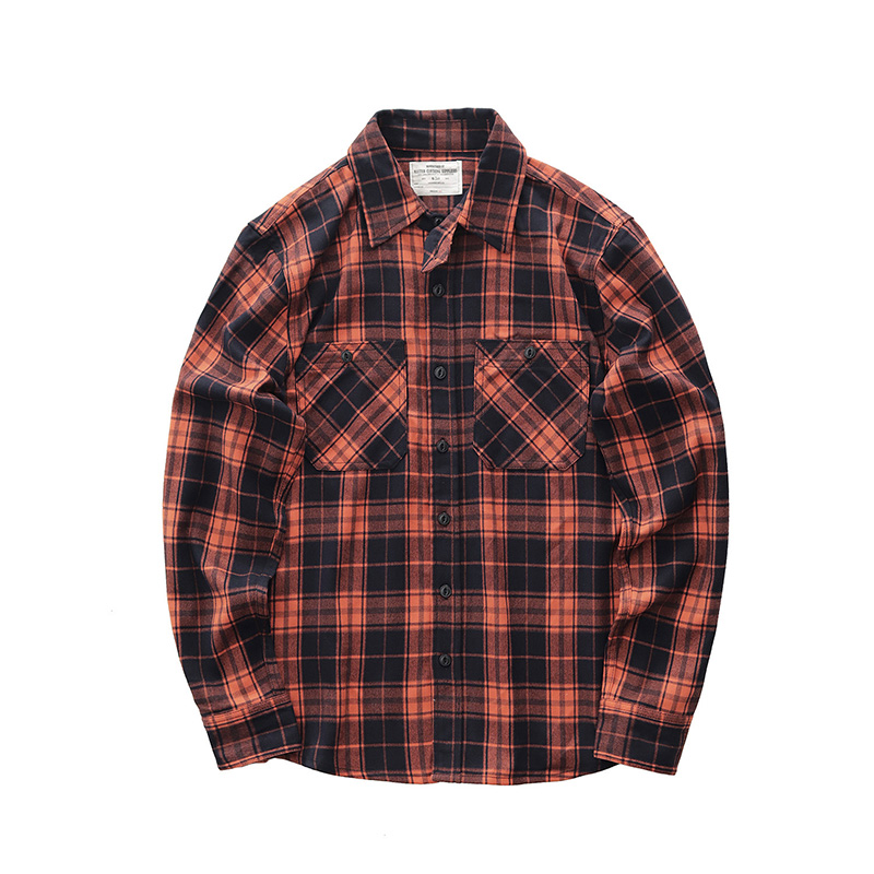 Sonbahar Yeni Japon Retro 300g - Flannel Plaid Shirt Heavy Weight incelemesi ve fiyatı