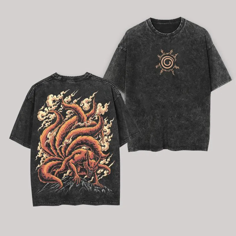 Kurama T Shirt Kyuubi Naruto V - Acid Wash Vintage Graphic T Shirt incelemesi ve fiyatı