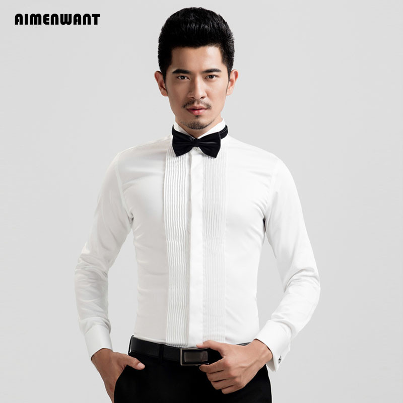AIMENWANT 2024 smokin gömlek M - Mandarin Collar Formal Shirt Slim Fit incelemesi ve fiyatı