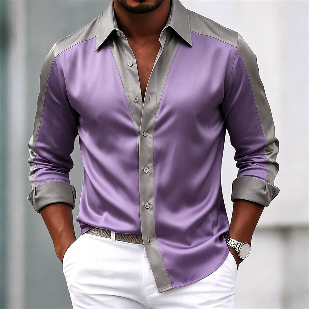 Erkek gömleği, saten gömlek, k - Mens Satin Silk Dress Shirt incelemesi ve fiyatı