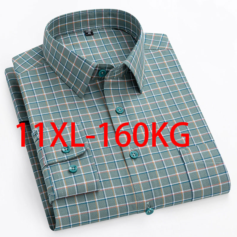 Yeni 11XL 10XL Ekstra büyük er - Oxford Cotton Casual Shirt Business incelemesi ve fiyatı